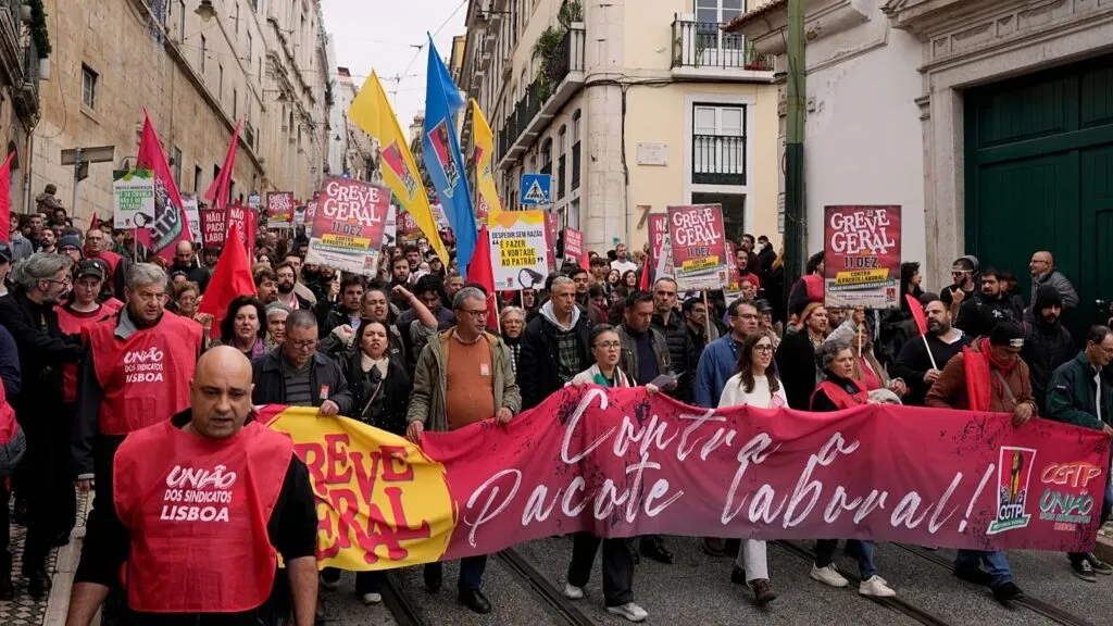 Huelga general paraliza servicios clave en Portugal